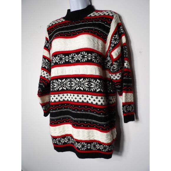 Alfred Dunner Sweater Small Knit Pull Over Grandma Core Nordic Fair Isle Ski Vtg - Picture 10 of 12